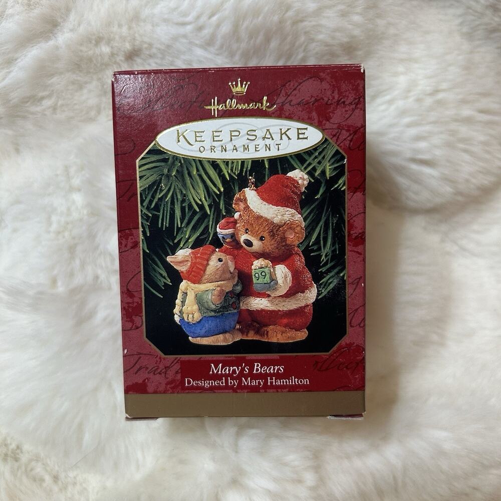 Hallmark Mary's Bears Season for Sharing Christmas Holiday Ornament 1999 in Box
